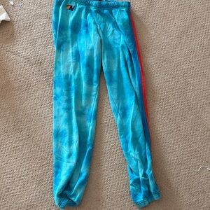 Aviator Nation Blue Tie-Dye Joggers
